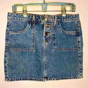 Mossimo dark wash denim mini skirt EUC Size 5 100% cotton